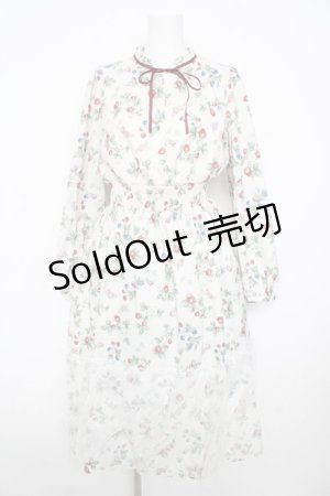 画像: axes femme / ベリー柄ロングワンピース F 白 Y-26-02-17-153-AX-OP-SZ-ZY