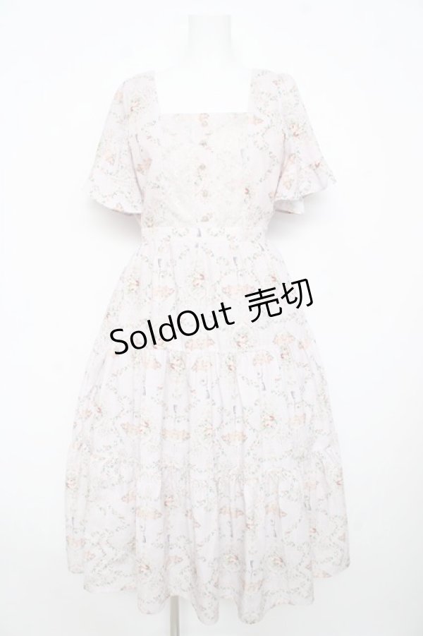 画像1: axes femme / レーヌローズ柄ワンピース M ピンク Y-26-02-17-158-AX-OP-SZ-ZY (1)