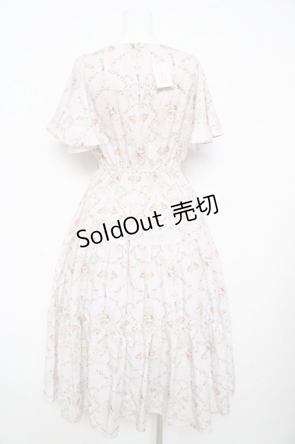 画像2: axes femme / レーヌローズ柄ワンピース M ピンク Y-26-02-17-158-AX-OP-SZ-ZY (2)