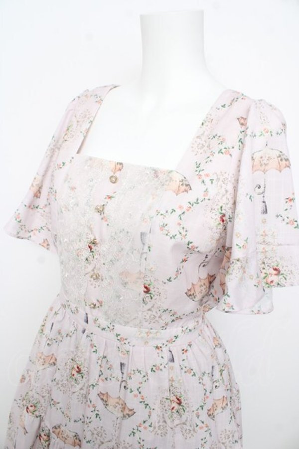 画像3: axes femme / レーヌローズ柄ワンピース M ピンク Y-26-02-17-158-AX-OP-SZ-ZY (3)