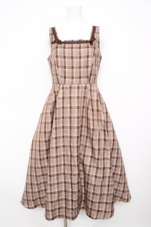 画像: m petit by misako / スクエアネックジャンパースカート M 中茶 Y-26-02-17-159-LO-OP-SZ-ZY