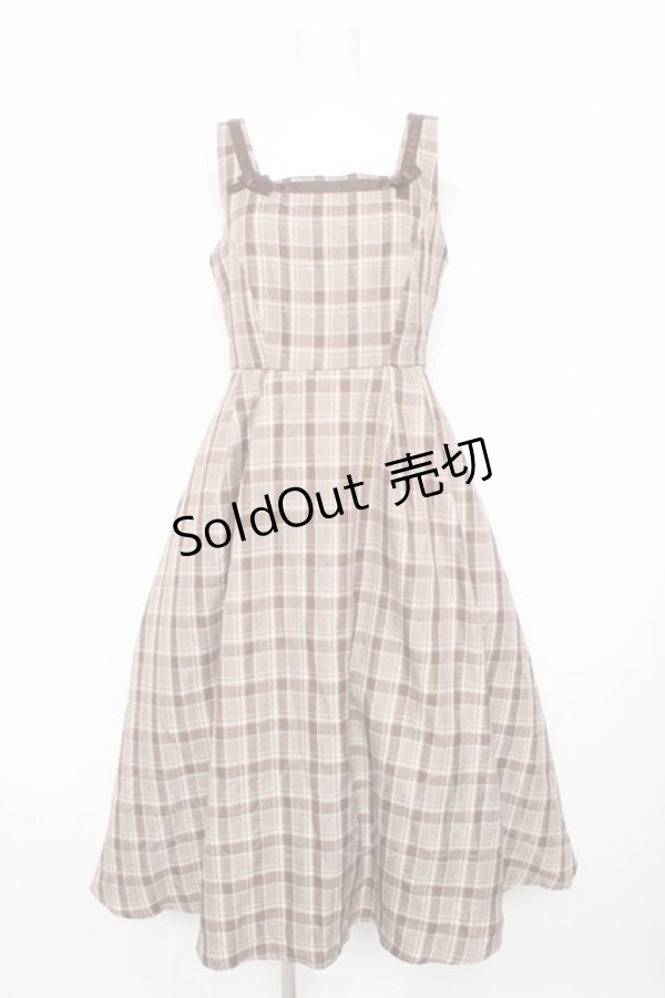 画像1: m petit by misako / スクエアネックジャンパースカート M 中茶 Y-26-02-17-159-LO-OP-SZ-ZY (1)