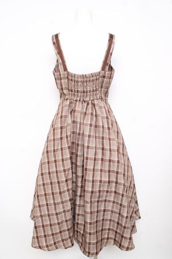 画像2: m petit by misako / スクエアネックジャンパースカート M 中茶 Y-26-02-17-159-LO-OP-SZ-ZY (2)