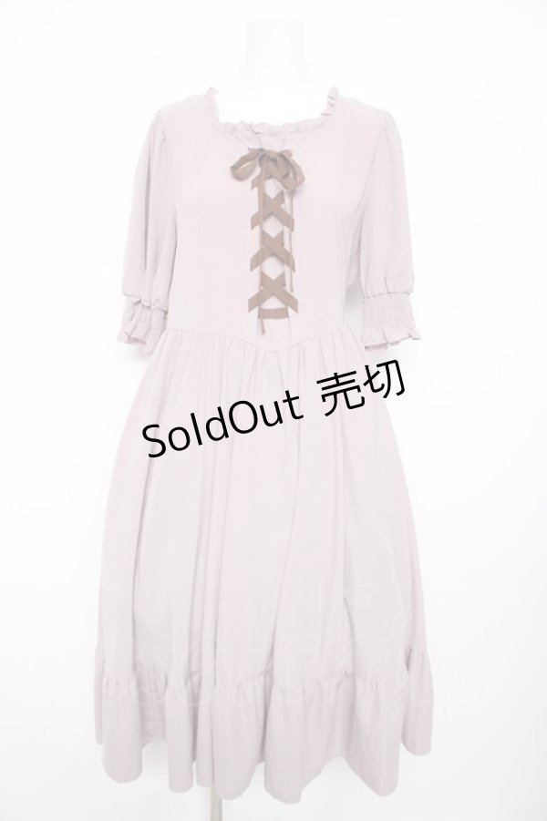 画像1: m petit by misako / AMレースアップワンピース L 中桃 Y-26-02-17-162-LO-OP-SZ-ZY (1)