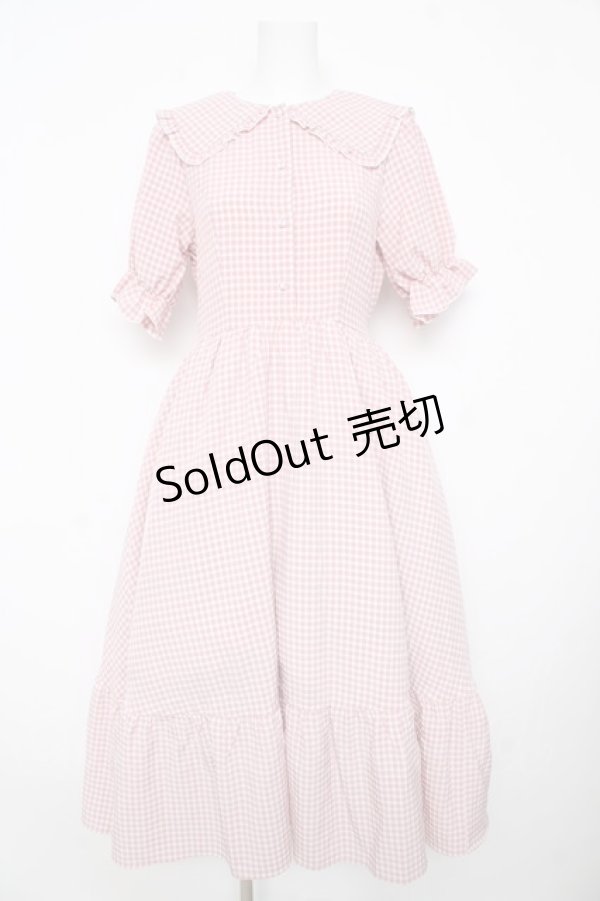 画像1: m petit by misako / ギンガムチェックワンピース M 中赤 Y-26-02-17-164-LO-OP-SZ-ZY (1)