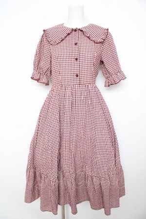 画像: m petit by misako / AM*ギンガムCHKワンピース M 中赤 Y-26-02-17-165-LO-OP-SZ-ZY