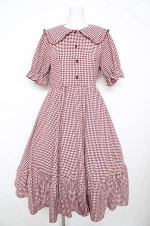 画像: m petit by misako / AM*ギンガムCHKワンピース M 中赤 Y-26-02-17-166-LO-OP-SZ-ZY