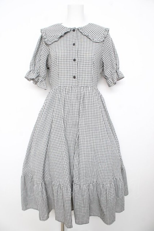 画像1: m petit by misako / AM*ギンガムCHKワンピース M 中灰 Y-26-02-17-167-LO-OP-SZ-ZY (1)