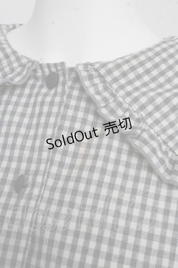 画像3: m petit by misako / AM*ギンガムCHKワンピース M 中灰 Y-26-02-17-167-LO-OP-SZ-ZY (3)