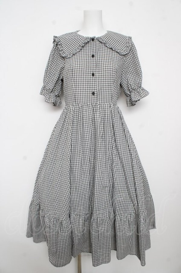 画像1: m petit by misako / AM*ギンガムCHKワンピース M 中灰 Y-26-02-17-168-LO-OP-SZ-ZY (1)