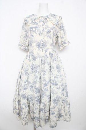 画像: m petit by misako / トワルドジュイワンピース M 淡青 Y-26-02-17-170-LO-OP-SZ-ZY