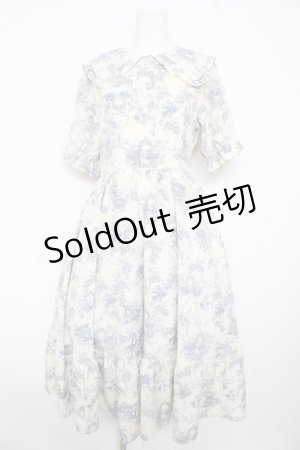 画像: m petit by misako / トワルドジュイワンピース M 淡青 Y-26-02-17-170-LO-OP-SZ-ZY