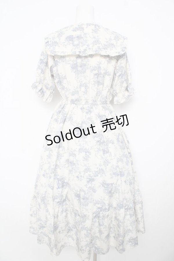 画像2: m petit by misako / トワルドジュイワンピース M 淡青 Y-26-02-17-170-LO-OP-SZ-ZY (2)