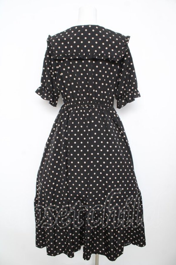 画像2: m petit by misako / 梨地水玉半袖ワンピース Ｍ 中黒 Y-26-02-17-171-LO-OP-SZ-ZY (2)