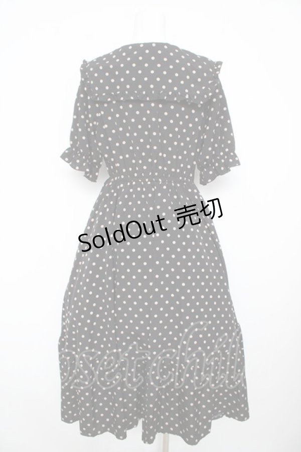 画像2: m petit by misako / 梨地水玉半袖ワンピース Ｍ 中黒 Y-26-02-17-171-LO-OP-SZ-ZY (2)