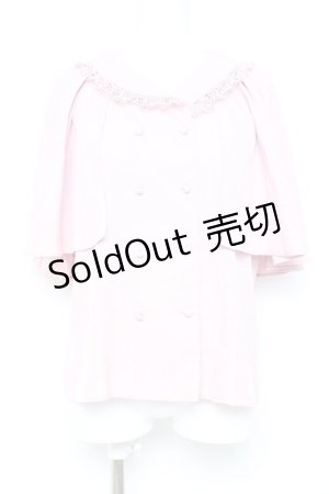 画像: axes femme / ケープ風ブラウス M ピンク Y-26-02-17-014-AX-BL-SZ-ZS