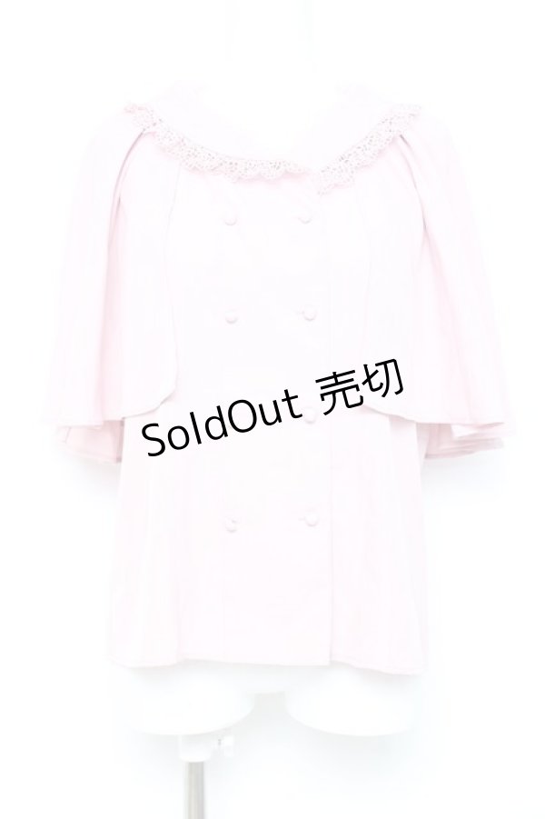 画像1: axes femme / ケープ風ブラウス M ピンク Y-26-02-17-014-AX-BL-SZ-ZS (1)