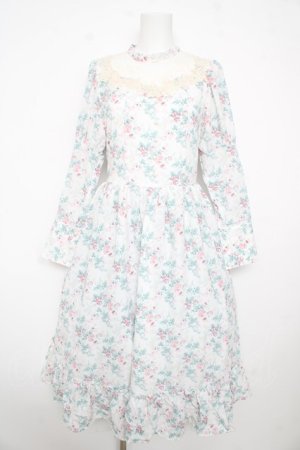 画像: Kurumi Collaboration / KRハナジゴスリーブワンピース M 中白 Y-26-02-17-173-LO-OP-SZ-ZY