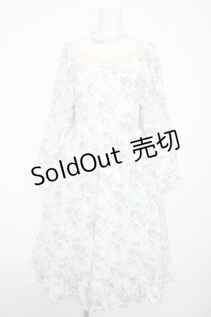 画像: Kurumi Collaboration / KRハナジゴスリーブワンピース M 中白 Y-26-02-17-173-LO-OP-SZ-ZI