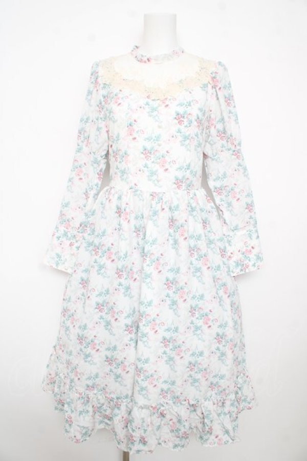 画像1: Kurumi Collaboration / KRハナジゴスリーブワンピース M 中白 Y-26-02-17-173-LO-OP-SZ-ZY (1)