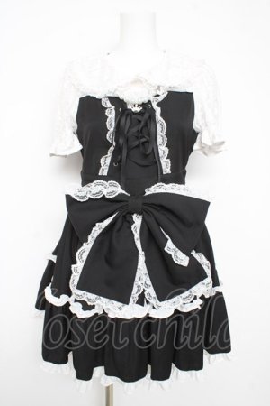 画像: Ank Rouge / プリンセスおりぼんワンピース M 黒 Y-26-02-17-179-CA-OP-SZ-ZY