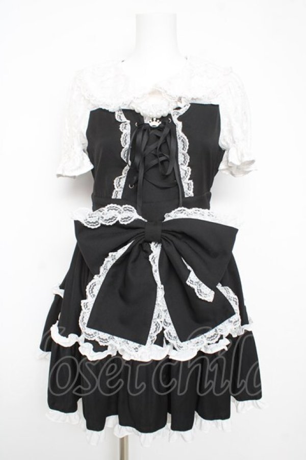 画像1: Ank Rouge / プリンセスおりぼんワンピース M 黒 Y-26-02-17-179-CA-OP-SZ-ZY (1)