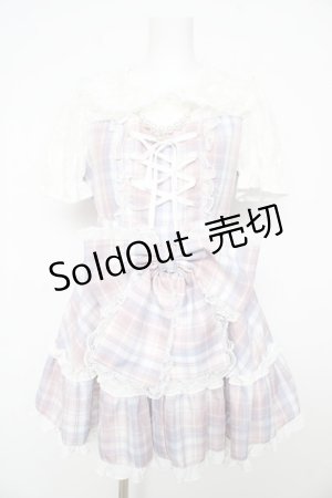 画像: Ank Rouge / プリンセスおりぼんワンピース M ピンク×ブルーチェック Y-26-02-17-180-CA-OP-SZ-ZY