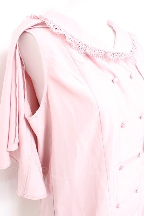 画像3: axes femme / ケープ風ブラウス M ピンク Y-26-02-17-014-AX-BL-SZ-ZY (3)