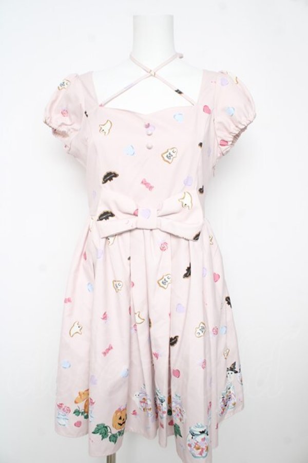 画像1: Ank Rouge / ハロウィン柄ワンピース M ピンク Y-26-02-17-181-CA-OP-SZ-ZY (1)