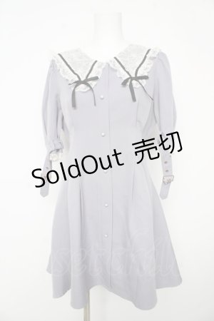 画像: Rojita / レース衿Wリボンワンピース M サックス Y-26-02-17-182-LO-OP-SZ-ZY