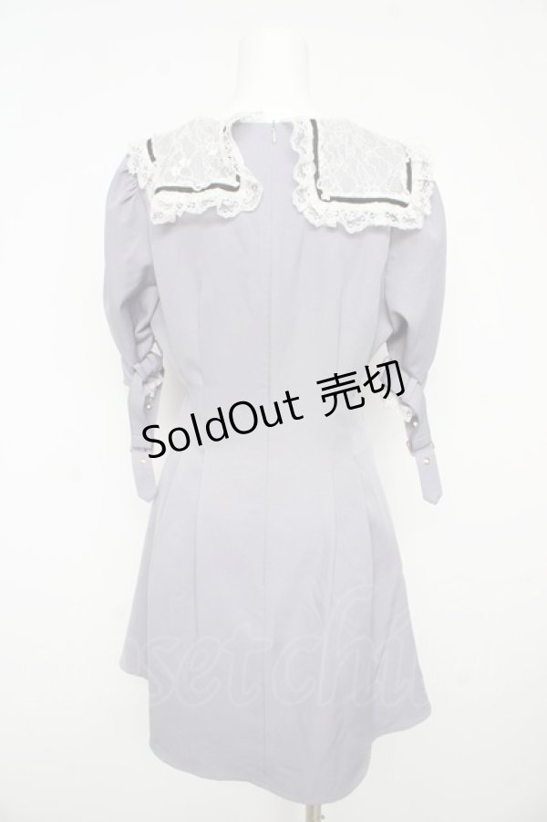 画像2: Rojita / レース衿Wリボンワンピース M サックス Y-26-02-17-182-LO-OP-SZ-ZY (2)