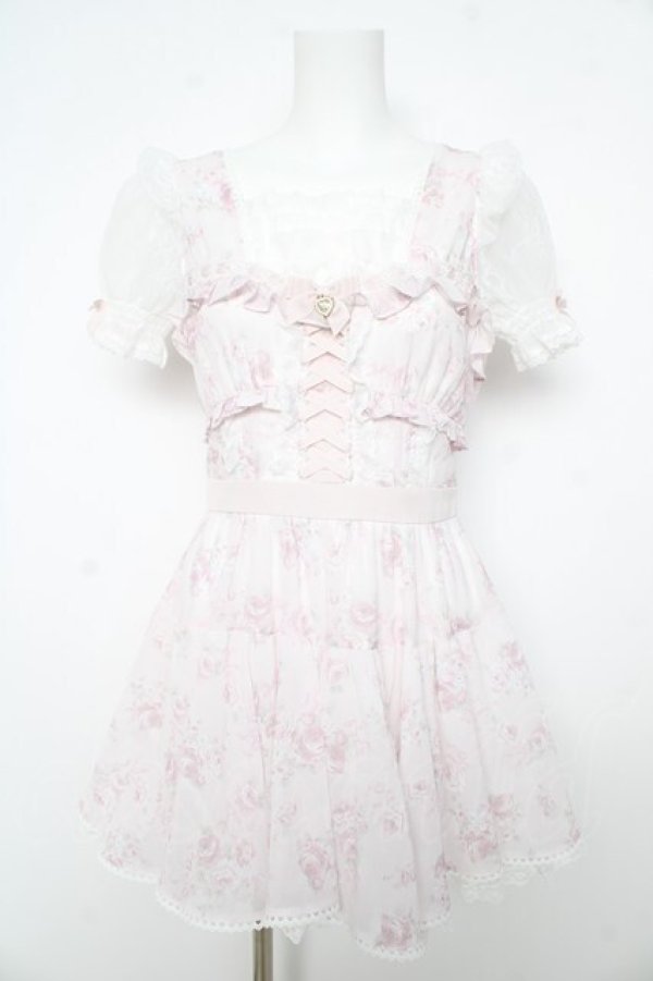 画像1: LIZ LISA / ローズリボンシフォンワンピース 0 ピンク Y-26-02-17-184-LO-OP-SZ-ZY (1)