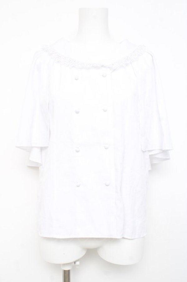 画像1: axes femme / ケープ風ブラウス M 白 Y-26-02-17-015-AX-BL-SZ-ZY (1)