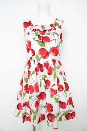 画像: MILK / タランチェリードレス  ホワイト×レッド Y-26-02-17-185-ML-OP-SZ-ZY