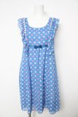 画像1: Emily Temple cute / ドットジョーゼットフリルノースリーブワンピース M ブルー Y-26-02-17-188-ET-OP-SZ-ZY (1)