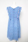 画像2: Emily Temple cute / ドットジョーゼットフリルノースリーブワンピース M ブルー Y-26-02-17-188-ET-OP-SZ-ZY (2)