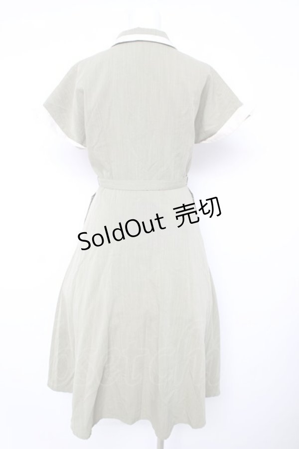 画像2: an another angelus / 配色パイピングショールカラーワンピース F グリーン Y-26-02-17-192-CA-OP-SZ-ZI (2)