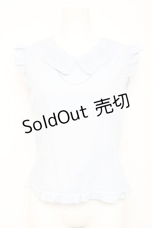 画像: axes femme / パール付薔薇刺繍ノースリブラウス F サックス Y-26-02-17-016-AX-BL-SZ-ZY