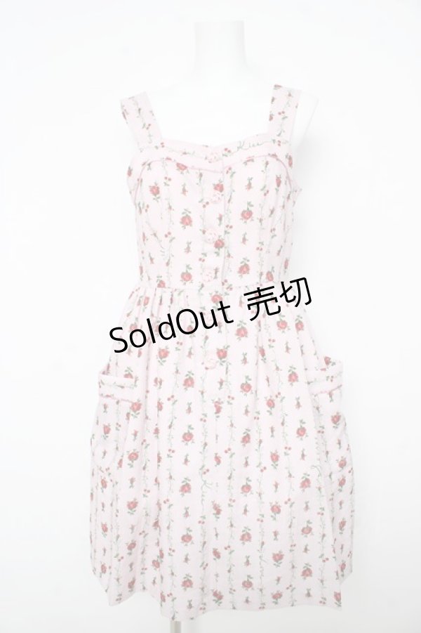 画像1: MILK / ローズガーランドドレス F ベビーピンクフラワー Y-26-02-17-198-ML-OP-SZ-ZY (1)