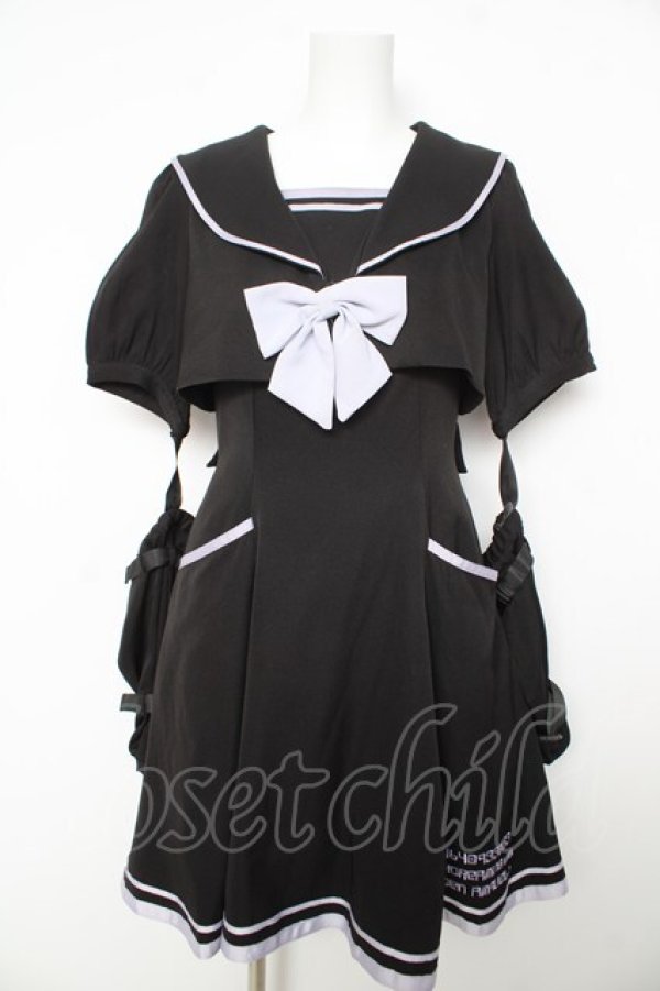画像1: Amavel / CYBER CATS セーラーワンピース F ブラック Y-26-02-17-200-CA-OP-SZ-ZY (1)