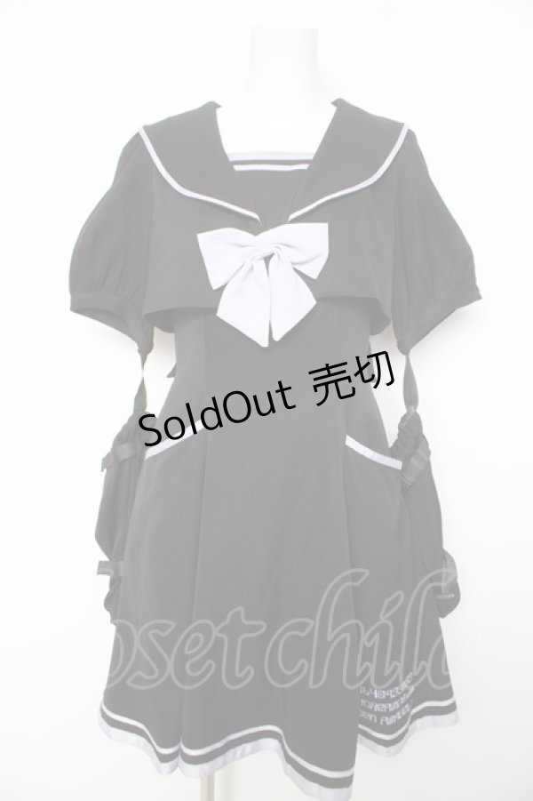 画像1: Amavel / CYBER CATS セーラーワンピース F ブラック Y-26-02-17-200-CA-OP-SZ-ZY (1)