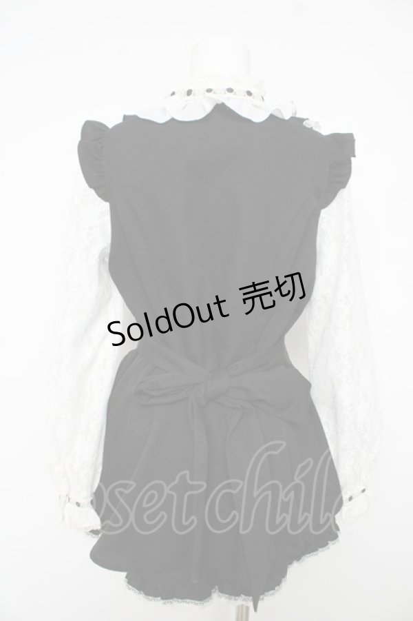 画像2: Secret Honey / ハシゴレーススタンドカラーラッフルセットアップ 2 ブラック×ホワイト Y-26-02-17-201-CA-OP-SZ-ZY (2)