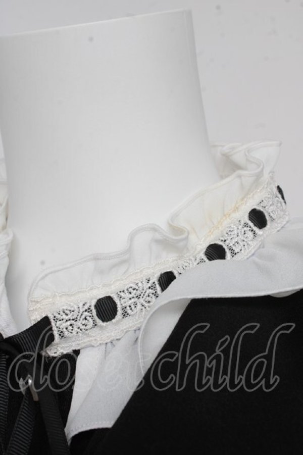 画像3: Secret Honey / ハシゴレーススタンドカラーラッフルセットアップ 2 ブラック×ホワイト Y-26-02-17-201-CA-OP-SZ-ZY (3)