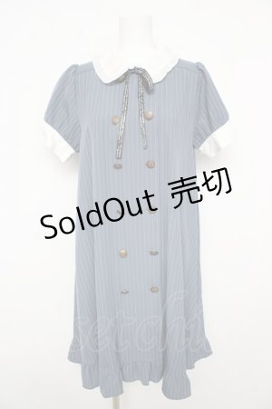 画像: axes femme POETIQUE / メッセージリボン半袖ワンピース M サックス Y-26-02-17-203-AX-OP-SZ-ZY