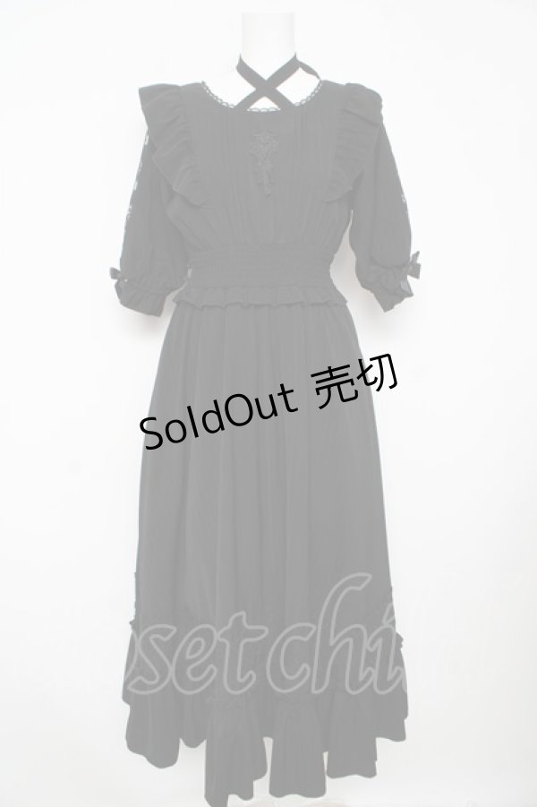 画像1: Amavel / Feminine Bouquetロングワンピース  黒 Y-26-02-17-205-CA-OP-SZ-ZY (1)