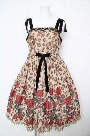 画像: Angelic Pretty / Rebecca Leopardジャンパースカート  ブラウン Y-26-02-17-207-AP-OP-SZ-ZY