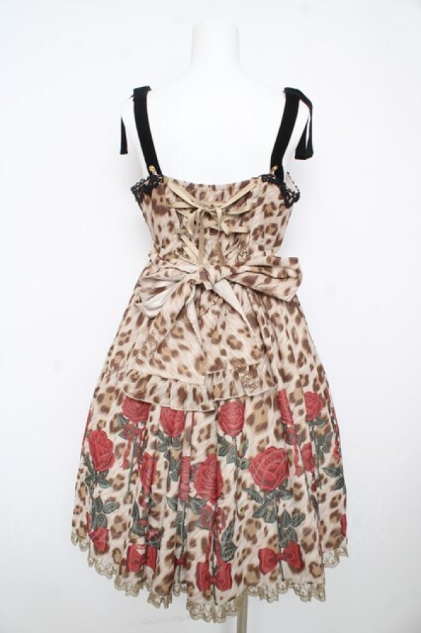 画像2: Angelic Pretty / Rebecca Leopardジャンパースカート  ブラウン Y-26-02-17-207-AP-OP-SZ-ZY (2)