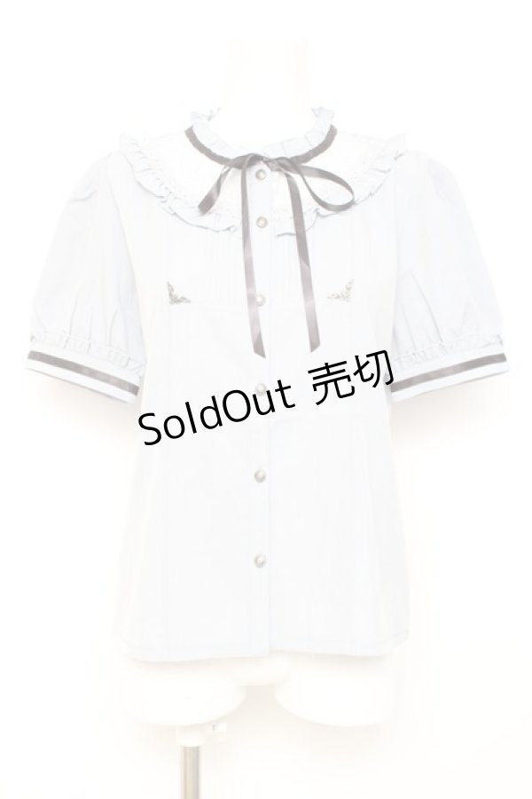 画像1: axes femme / クラシカル　ブラウス F サックス Y-26-02-17-017-AX-BL-SZ-ZS (1)