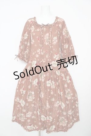 画像: PINK HOUSE / ローズじゃむびんプリントミディワンピース F ブラウン Y-26-02-17-210-LO-OP-SZ-ZY