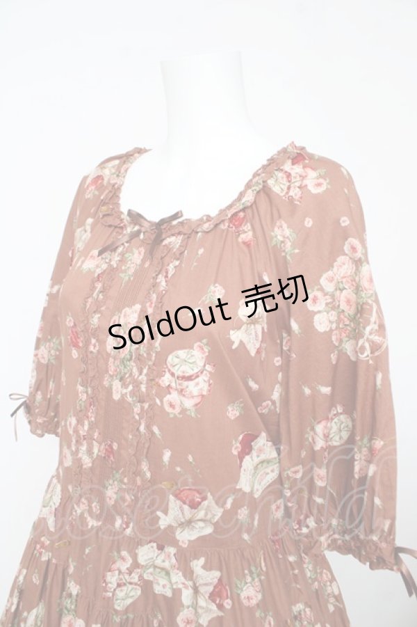 画像3: PINK HOUSE / ローズじゃむびんプリントミディワンピース F ブラウン Y-26-02-17-210-LO-OP-SZ-ZY (3)